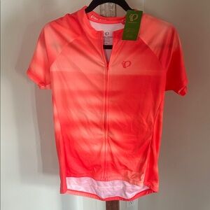 NWT Pearl Izumi Vibrant Orange Zip Up Cycling Jersey Standard Fit Women’s SizeXL